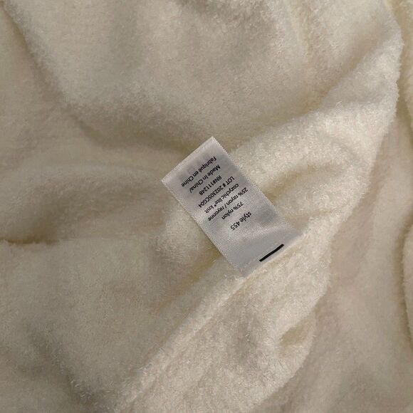 Barefoot Dreams Sweater Women's One Size Ivory Cozychic Lite Poncho Wrap Shawl - Picture 9 of 10